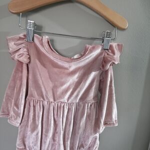 NWT From TX with Love Pink Velvet Onsie and Black Floral Lace Onesie